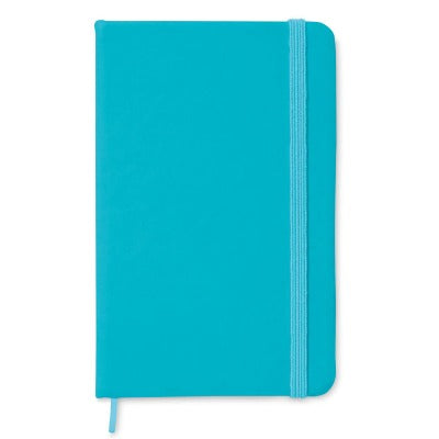 Branded Promotional A6 NOTELUX NOTEBOOK in Cyan from Concept Incentives