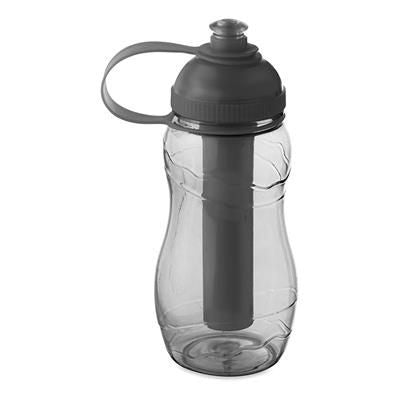 Branded Promotional DRINK BOTTLE 400ML with Freezing Tube in Clear Transparent Grey Sports Drink Bottle From Concept Incentives.