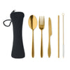 Branded Promotional STAINLESS STEEL CUTLERY SET in Gold Cutlery Set from Concept Incentives