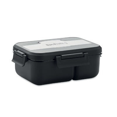 Branded Promotional LUNCH BOX with Cutlery in PP in Black Cutlery Set from Concept Incentives