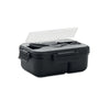 Branded Promotional LUNCH BOX with Cutlery in PP in Black Cutlery Set from Concept Incentives