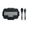 Branded Promotional LUNCH BOX with Cutlery in PP in Black Cutlery Set from Concept Incentives