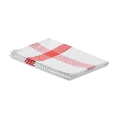 Branded Promotional RECYCLED FABRIC KITCHEN TOWEL in Red Tea Towel from Concept Incentives