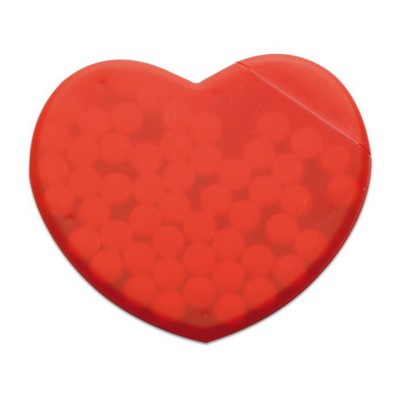 Branded Promotional HEART SHAPE PLASTIC MINTS BOX DISPENSER in Red Mints From Concept Incentives.