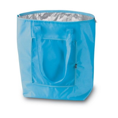 Branded Promotional CONVENIENT FOLDING COOL BAG in Light Blue Cool Bag From Concept Incentives.