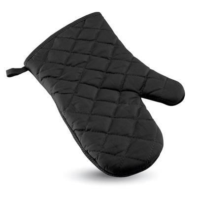 Branded Promotional KITCHEN OVEN GLOVES in Black Oven Mitt From Concept Incentives.