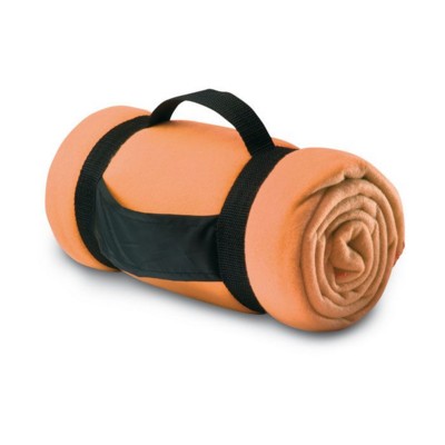 Branded Promotional COMFORTABLE FLEECE PICNIC BLANKET in Orange Blanket From Concept Incentives.