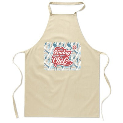 Branded Promotional KITCHEN APRON in Natural Apron From Concept Incentives.