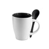 Branded Promotional BICOLOUR CERAMIC POTTERY COFFEE MUG with Colour Matching Spoon, 250 Ml Mug From Concept Incentives.