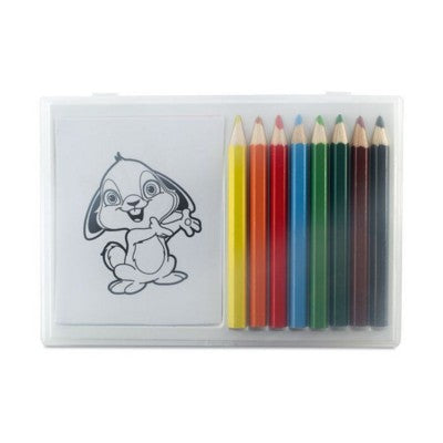 Branded Promotional COLOURING SET in Clear Transparent Box Colouring Set From Concept Incentives.