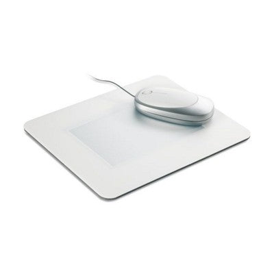 Branded Promotional MOUSEMAT in White with Clear Transparent Window Mousemat From Concept Incentives.