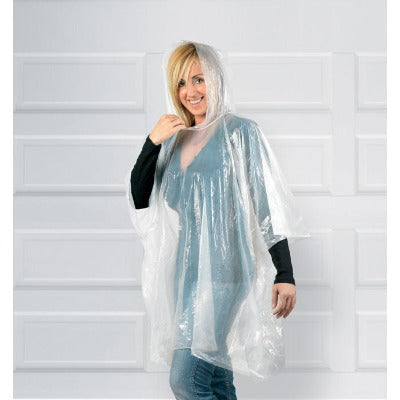Branded Promotional CLEAR TRANSPARENT RAIN PONCHO Poncho From Concept Incentives.