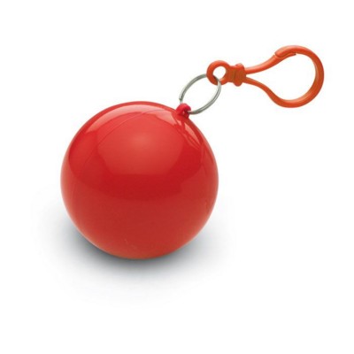 Branded Promotional CLEAR TRANSPARENT RAIN PONCHO in Red Poncho From Concept Incentives.