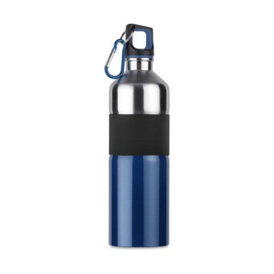 Branded Promotional BICOLOUR STAINLESS STEEL METAL SPORTS DRINK BOTTLE in Blue Sports Drink Bottle From Concept Incentives.