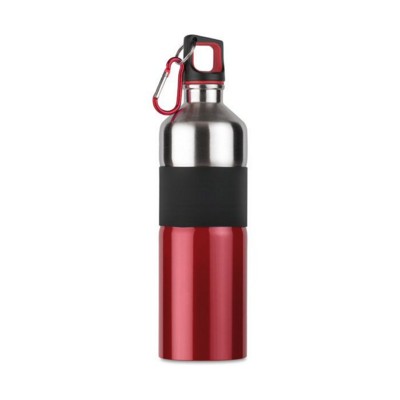 Branded Promotional BICOLOUR STAINLESS STEEL METAL SPORTS DRINK BOTTLE in Red Sports Drink Bottle From Concept Incentives.