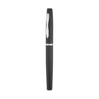 Branded Promotional ANODISED ALUMINIUM METAL ROLLERBALL PEN in Black Pen From Concept Incentives.