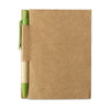 Branded Promotional COMPACT 80 PAGE MEMO NOTE PAD & PEN in Lime Green Jotter From Concept Incentives.