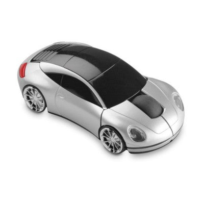 Branded Promotional NEW GENERATION CORDLESS CAR SHAPE COMPUTER MOUSE in Matt Silver Mouse From Concept Incentives.