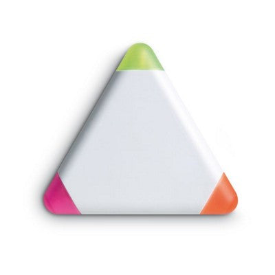 Branded Promotional TRIANGULAR 3 COLOUR HIGHLIGHTER PEN SET in White Highlighter Set From Concept Incentives.