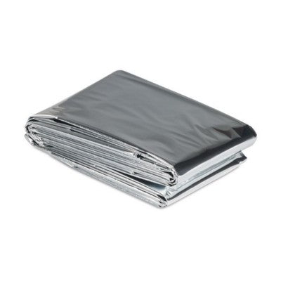 Branded Promotional EMERGENCY PICNIC BLANKET in Shiny Silver Blanket From Concept Incentives.