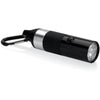 Branded Promotional METAL ALUMINIUM METAL LED TORCH with Carabiner in Black Torch From Concept Incentives.