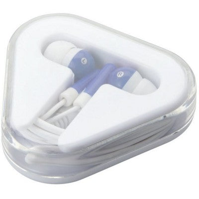 Branded Promotional EARPHONES in Blue Earphones From Concept Incentives.