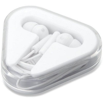 Branded Promotional EARPHONES in White Earphones From Concept Incentives.