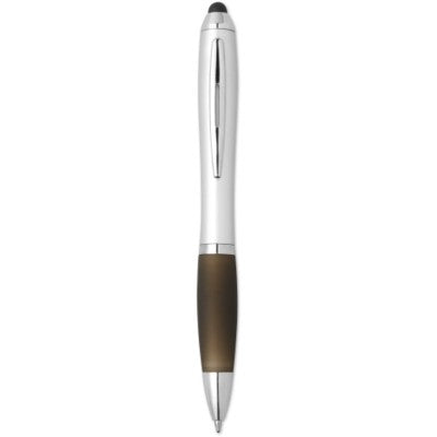 Branded Promotional PLASTIC TWIST BALL PEN in Black Pen From Concept Incentives.