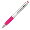 Branded Promotional PLASTIC TWIST BALL PEN in Fuchsia Pen From Concept Incentives.