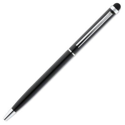 Branded Promotional ALUMINIUM METAL TWIST BALL PEN in Black Pen From Concept Incentives.
