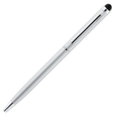 Branded Promotional ALUMINIUM METAL TWIST BALL PEN in Matt Silver Pen From Concept Incentives.