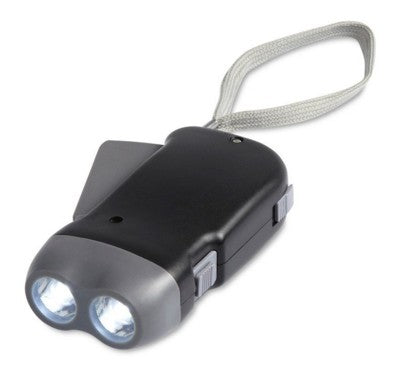 Branded Promotional 2 LED KINETIC DYNAMO TORCH in Black Torch From Concept Incentives.