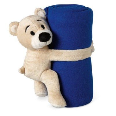 Branded Promotional CHILDRENS FLEECE PICNIC BLANKET & SOFT TOY in Blue Blanket From Concept Incentives.