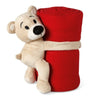 Branded Promotional CHILDRENS FLEECE PICNIC BLANKET & SOFT TOY in Red Blanket From Concept Incentives.