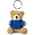 Branded Promotional TEDDY BEAR SOFT TOY KEYRING in Blue Keyring From Concept Incentives.