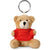 Branded Promotional TEDDY BEAR SOFT TOY KEYRING in Red Keyring From Concept Incentives.