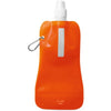 Branded Promotional FOLDING WATER BOTTLE in Translucent Orange with Aluminium Metal Carabiner Sports Drink Bottle From Concept Incentives.