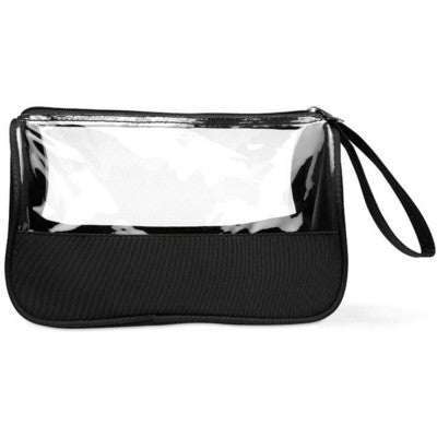Branded Promotional TOILETRY COSMETICS BAG in Black Cosmetics Bag From Concept Incentives.