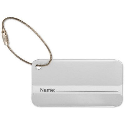 Branded Promotional ALUMINIUM METAL TRAVEL LUGGAGE TAG in Matt Silver Luggage Tag From Concept Incentives.