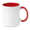 Branded Promotional CERAMIC POTTERY MUG in White and Red Mug From Concept Incentives.
