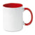 Branded Promotional CERAMIC POTTERY MUG in White and Red Mug From Concept Incentives.