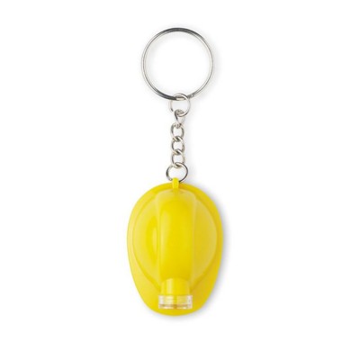 Branded Promotional KEYRING in Workers Helmet Shape with Torch Keyring From Concept Incentives.