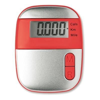 Branded Promotional PEDOMETER in Red Pedometer From Concept Incentives.