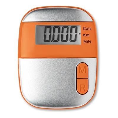 Branded Promotional PEDOMETER in Orange Pedometer From Concept Incentives.