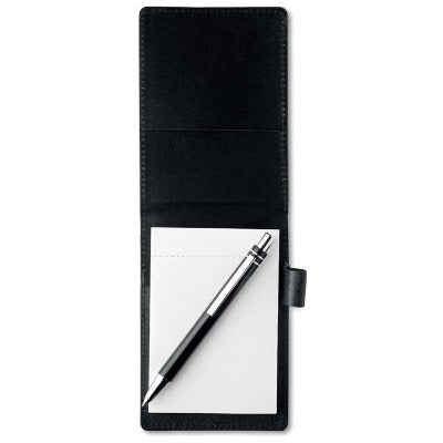 Branded Promotional A7 NOTE BOOK in PU Pouch with Pen Note Pad From Concept Incentives.