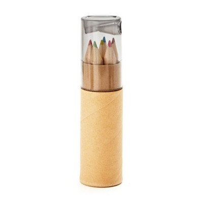 Branded Promotional 6 PIECE COLOURING PENCIL SET in Tube Pencil From Concept Incentives.