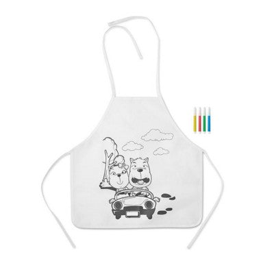 Branded Promotional NON WOVEN CHILDRENS APRON with 4 Markers Apron From Concept Incentives.