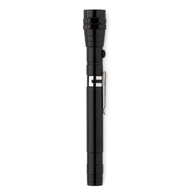 Branded Promotional STRECH-TORCH EXTENDABLE ALUMINIUM METAL TORCH in Black Torch From Concept Incentives.