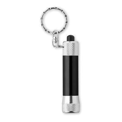 Branded Promotional ARIZO MINI ALUMINIUM METAL TORCH in Black Torch From Concept Incentives.