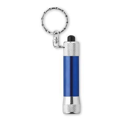 Branded Promotional ARIZO MINI ALUMINIUM METAL TORCH in Blue Torch From Concept Incentives.